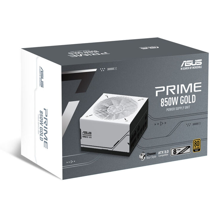 ASUS PRIME Gold AP-850G 80 PLUS GOLD Power Supply - 850 Watt, white image number 9