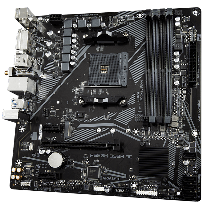 GIGABYTE A520M DS3H AC motherboard, socket AM4, AMD A520, Micro-ATX, DDR4 image number 4