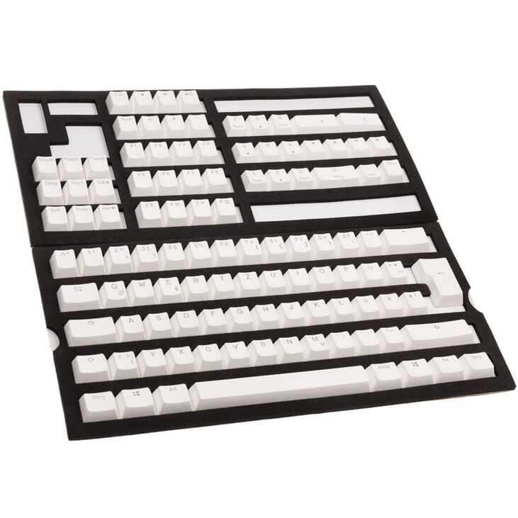 Ducky PBT Double-Shot Keycap Set, DE Layout - white image number 0