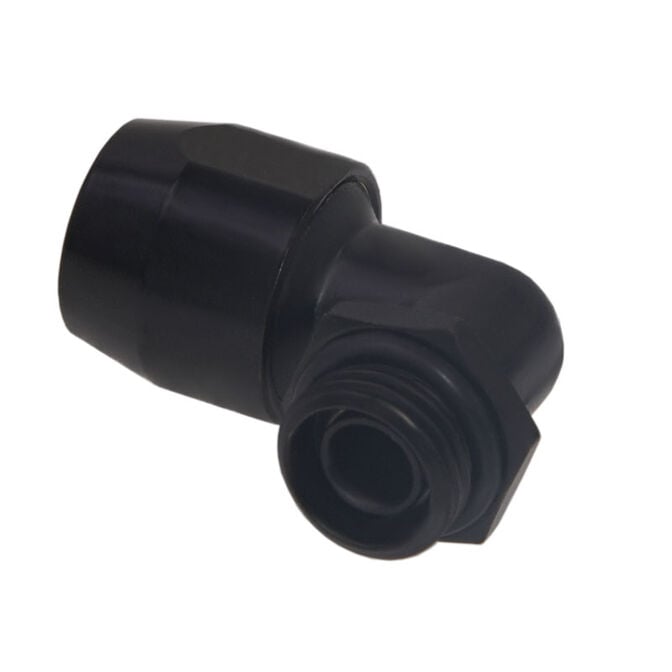Alphacool HF Screw-in Fitting TPV Metal, 90 Degree Rotatable 12.7/7.6mm - Black image number 1