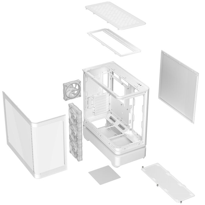 ASUS Prime AP304 ARGB PC Case, Mid Tower, ATX, ARGB, Tempered Glass &ndash; white image number 19