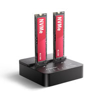 AXAGON ADSA-M2C22L M.2 Docking Station, USB-C 20Gbps, 2x M.2, Cloning Function - black