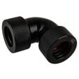 Alphacool HT Adapter 90 Degree 16mm OD to 16mm OD Hardtube - knurled, black image number null