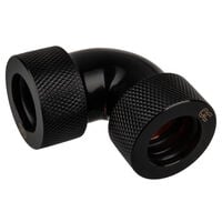 Alphacool HT Adapter 90 Grad 16mm AD auf 16mm AD Hardtube - ger&auml;ndelt, schwarz