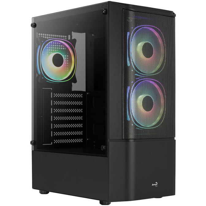 Aerocool Quantum Mesh v3 Midi-Tower, RGB, Tempered Glass - schwarz image number 8