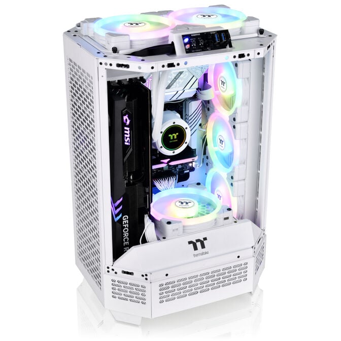 Thermaltake The Tower 300 PC-Geh&auml;use, Mini-Geh&auml;use, mATX, Tempered Glass - inklusive 2x 140-mm-L&uuml;fter, wei&szlig; image number 8