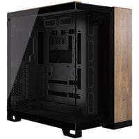Corsair 6500X Midi-Tower, Tempered Glass - Schwarz / Walnussholz