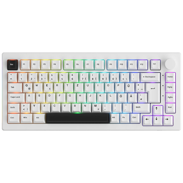 AKKO 5075B Gaming Keyboard, RGB – Lavender Purple Pro Switches, ISO DE/UK/Nordic, black & white image number 0