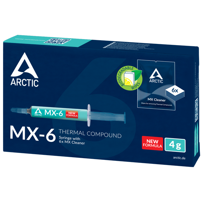 Arctic MX-6 thermal paste, with cleaning cloths - 4g image number 1
