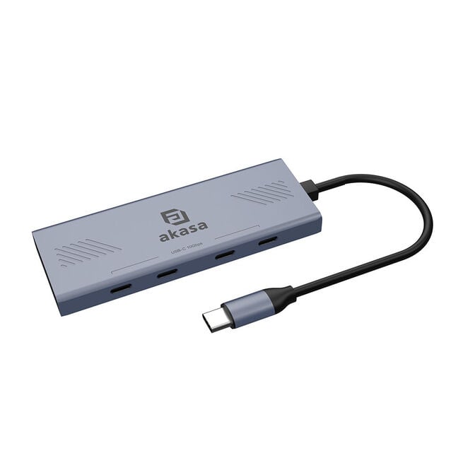 Akasa USB 4-in-1 Hub - 4x USB-C, 18cm, silver image number 0