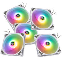 Bitspower Notos RGB PWM L&uuml;fter, 120mm - wei&szlig;, 5er-Pack