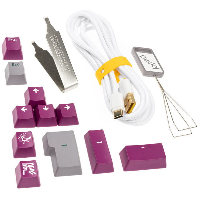 Ducky One 3 Mist Grey Mini Gaming Tastatur, RGB LED - MX-Ergo-Clear image number 8