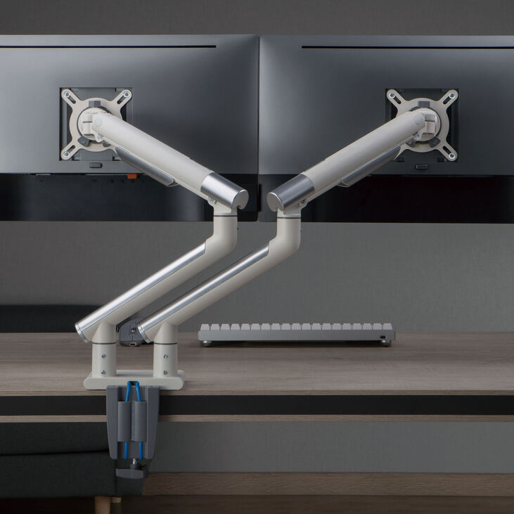 Alterzone Arm Duo USB Aluminium Monitorhalterung - weiß, 2x USB-Typ-A image number 6