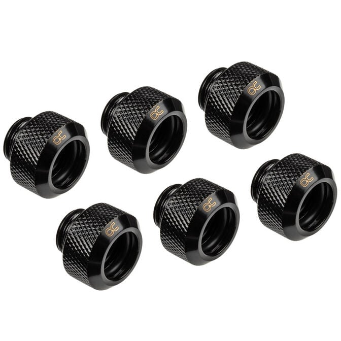 Alphacool Eiszapfen 13mm Hardtube compression fitting G1/4, 6-Pack - black image number 0
