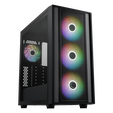 Cooler Master MasterBox 600 ARGB PC case, Mid Tower, E-ATX, RGB, Tempered Glass - black image number null