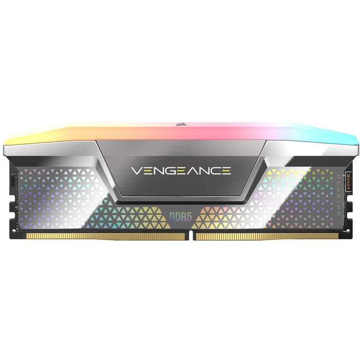 Corsair Vengeance RGB DDR5-8200 RAM, CL40, XMP 3.0, CUDIMM - 48 GB Dual-Kit, silber image number 3