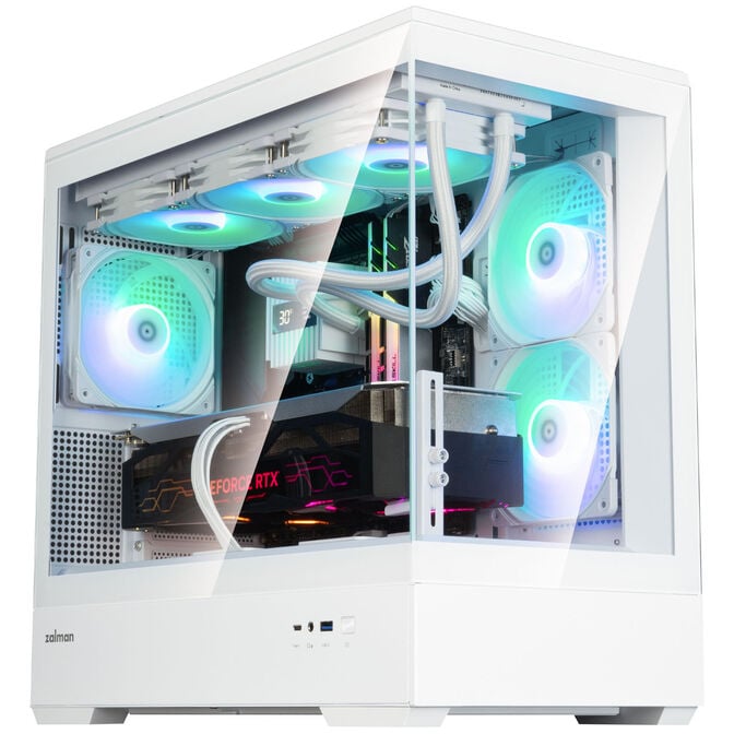 Zalman P30 V2 PC-Geh&auml;use, Mini-Tower, mATX, RGB, Tempered Glass - wei&szlig; image number 1