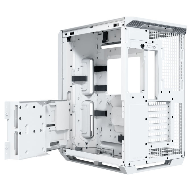 APNX V1 PC Case, Mid Tower, ATX, Tempered Glass &ndash; Wood, White image number 9