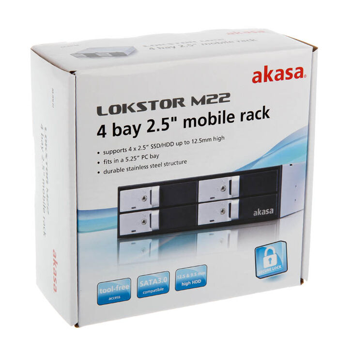 Akasa Elite 5,25 Zoll Laufwerksrahmen für vier 2,5 Zoll HDD/SSD image number 5