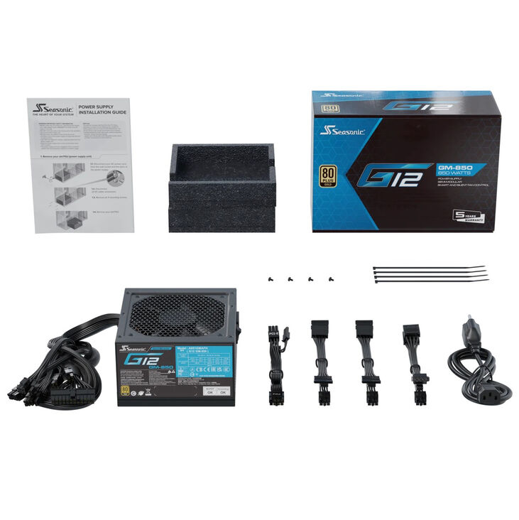 Seasonic G12 GM 80 PLUS Gold power supply, semi-modular - 850 watts, black image number 5