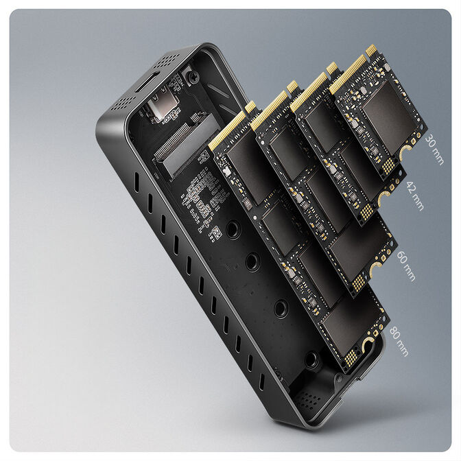 AXAGON EEM2-20G NVMe SSD enclosure, USB-C 3.2, 20 Gbps, 2230 - 2280 - black image number 7