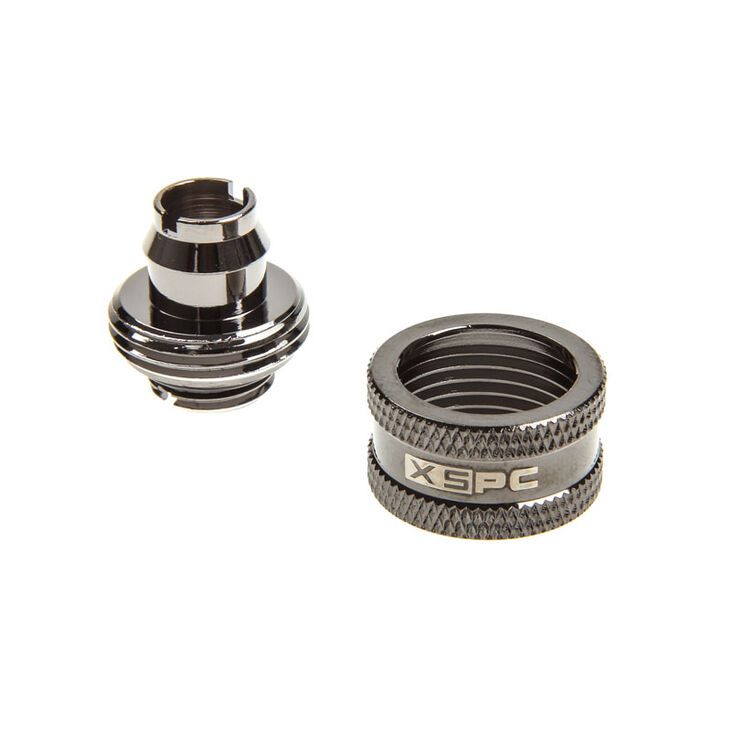 XSPC fitting straight G1/4 inch BSP to 16/10mm - V2, chrome black image number 2