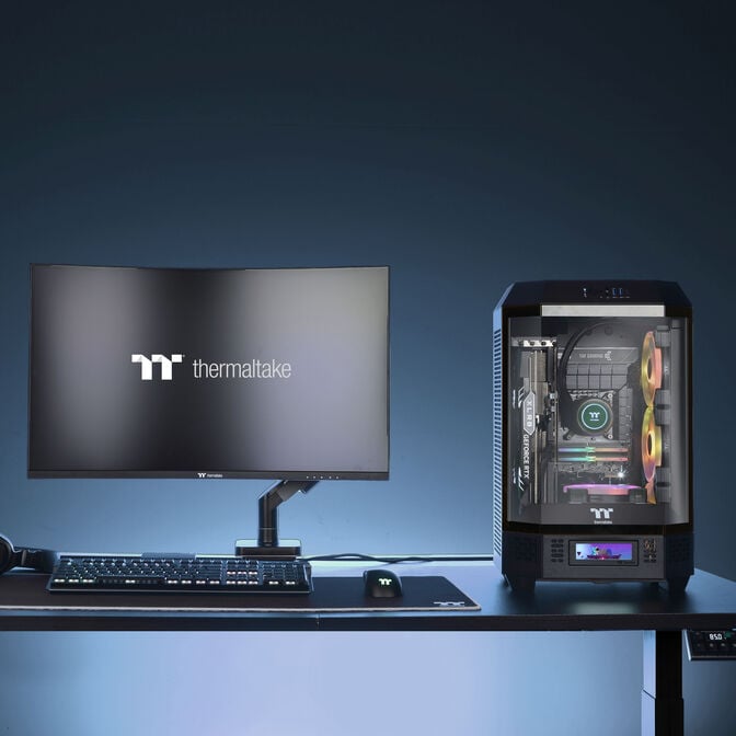 Thermaltake The Tower 300 PC-Geh&auml;use, Mini-Geh&auml;use, mATX, Tempered Glass - inklusive 2x 140-mm-L&uuml;fter, schwarz image number 2