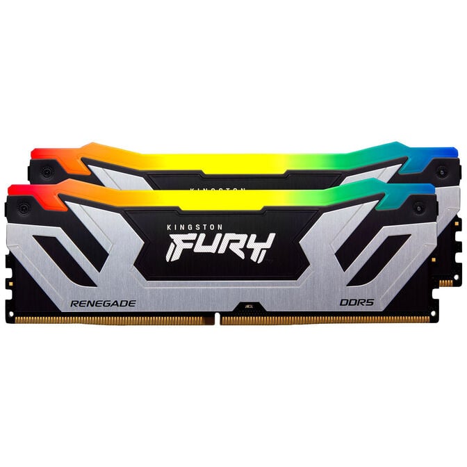 Kingston Fury Renegade RGB DDR5-8400 RAM, CL40, XMP 3.0, CUDIMM - 48 GB Dual-Kit, silber image number 1