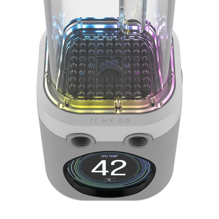 Corsair iCUE Link XD6 RGB Elite LCD Pump Reservoir Combo - white image number 4