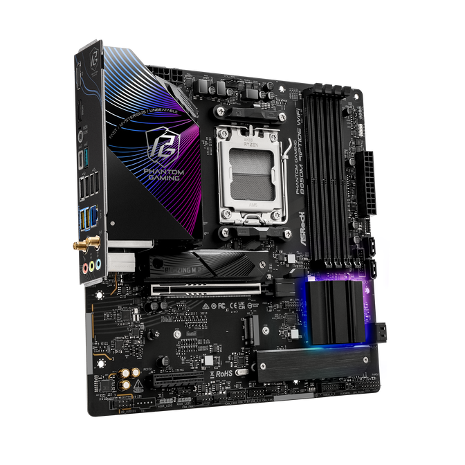 ASROCK B850M Riptide Wifi Mainboard, Sockel AM5, AMD B850, Micro-ATX, DDR5 image number 1