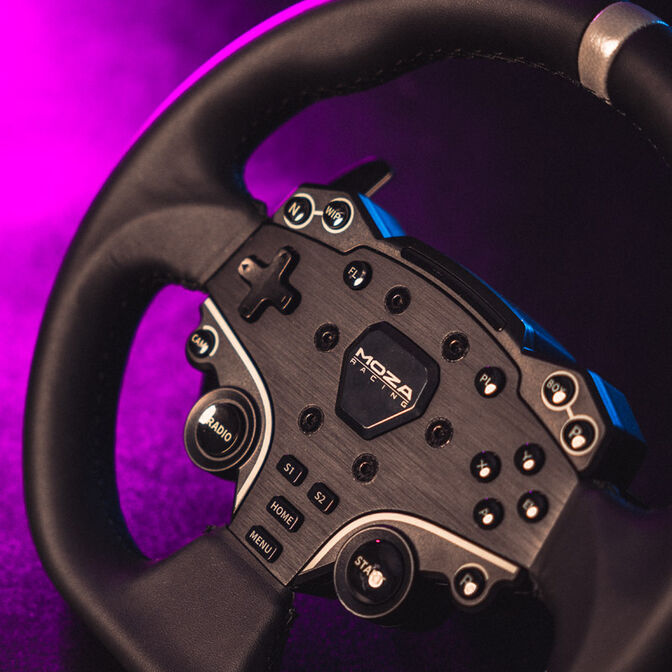 MOZA R5 Racing Set (R5 DD Wheelbase, ES Wheel, SR-P Lite Pedals, Table Mount) image number 8