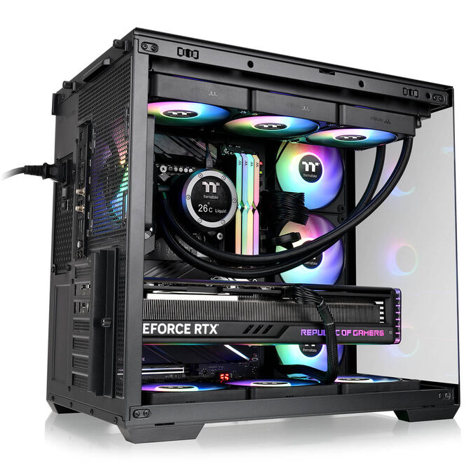 Thermaltake View 380 WS ARGB PC Case, Mid Tower, ATX, ARGB, Tempered Glass - Black image number 4