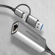 AXAGON ADE-TXCA Gigabit Ethernet  Adapter, USB-C + USB-A - titangrau image number null