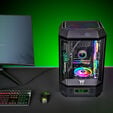 Thermaltake The Tower 300 PC-Geh&auml;use, Mini-Geh&auml;use, mATX, Tempered Glass - inklusive 2x 140-mm-L&uuml;fter, schwarz image number null
