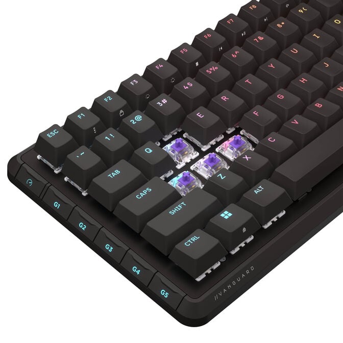 Corsair Vanguard 96 Wireless Gaming Keyboard, Mechanical, RGB, LCD Display, DE Layout - Black image number 5