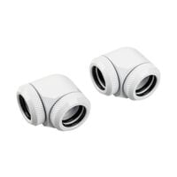 Corsair Hydro X Series XF Hardline Adapter 90 Degree 14mm OD to 14mm OD Hardtube - 2 Pack, white