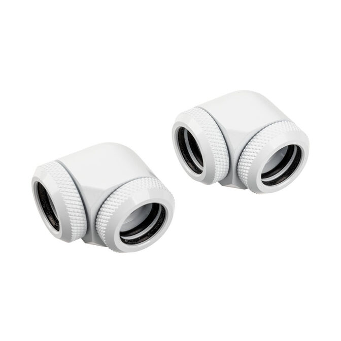 Corsair Hydro X Series XF Hardline Adapter 90 Grad 14mm AD auf 14mm AD Hardtube - 2er Pack, wei&szlig; image number 0