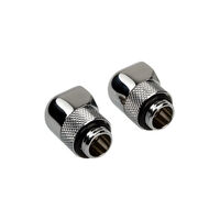 Corsair Hydro X Series Adapter 90 Degree G1/4 inch Male to G1/4 inch Female - 2 Pack, Rotatable, Chrome Silver