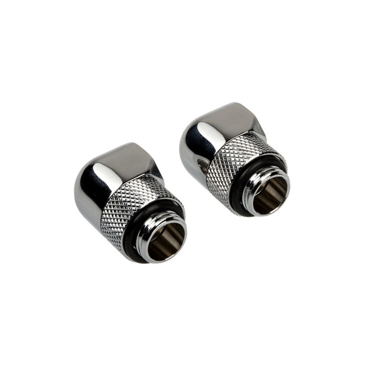 Corsair Hydro X Series Adapter 90 Grad G1/4 Zoll AG auf G1/4 Zoll IG - 2er Pack, drehbar, chrome sil image number 0