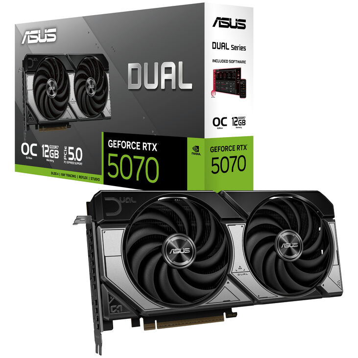 ASUS Dual GeForce RTX 5070 12G OC Edition, 12288 MB GDDR7 image number 0