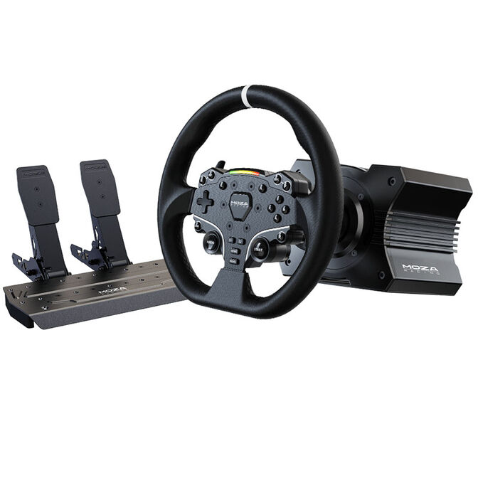 MOZA R5 Racing Set (R5 DD Wheelbase, ES Wheel, SR-P Lite Pedals, Table Mount) image number 0