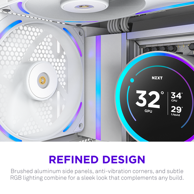 NZXT F140X RGB Case Fan, LCP Rotor, Hybrid Bearing, aRGB - White, 140mm image number 16