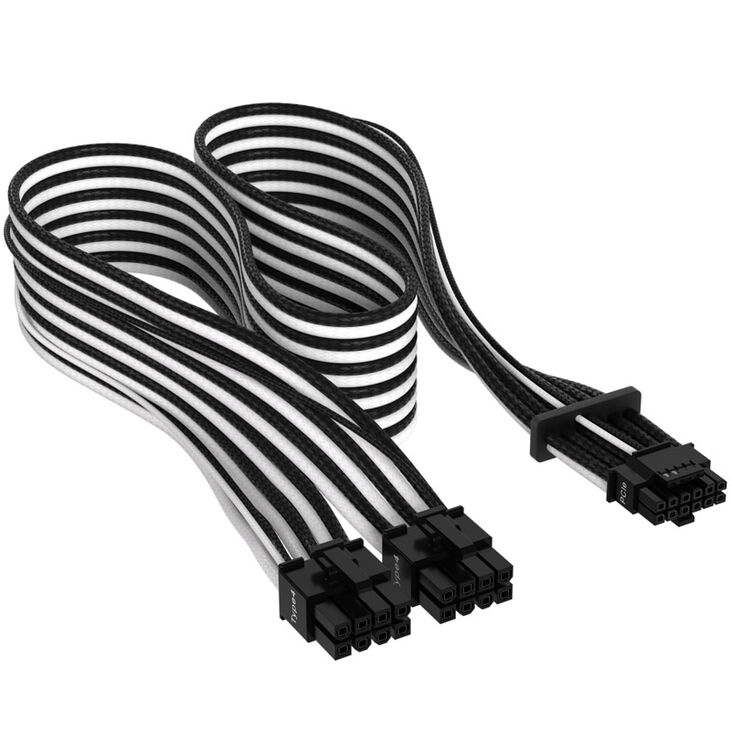 Corsair Premium Sleeved 12+4 Pin PCIe Gen5 12VHPWR 600W - black/white image number 0