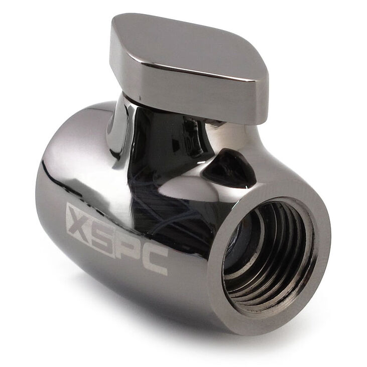 XSPC G1/4 Kugelhahn - Messing, Schwarz-Chrome image number 2