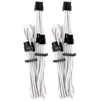 Corsair Premium Sleeved PCIe Dual-Kabel, Doppelpack (Gen 4) - weiß