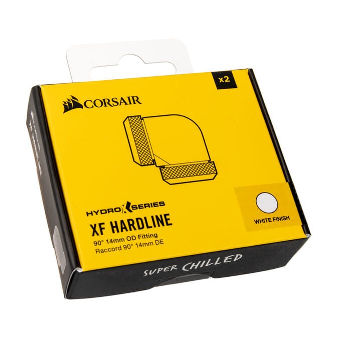 Corsair Hydro X Series XF Hardline Adapter 90 Grad 14mm AD auf 14mm AD Hardtube - 2er Pack, wei&szlig; image number 2
