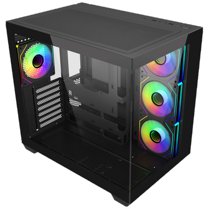 Cooler Master Elite 681 PC Case, Mid-Tower, ATX, Tempered Glass, RGB - including 4x 120mm ARGB Fans, Black image number 1