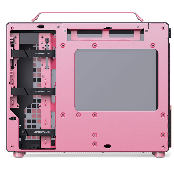 Jonsplus Z20 Micro-ATX Geh&auml;use, mit Tragegriff - schwarz/pink image number 5