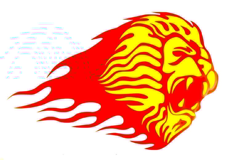 Windowsticker Lion 001 - yellow/red image number 0