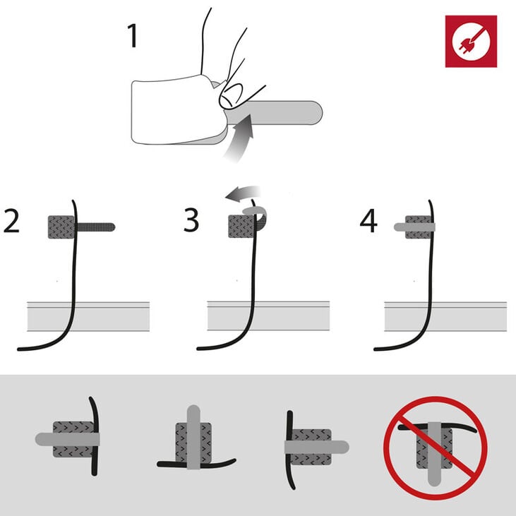 LABEL THE CABLE Wall Klettkabelhalter 10er Set - weiß image number 8